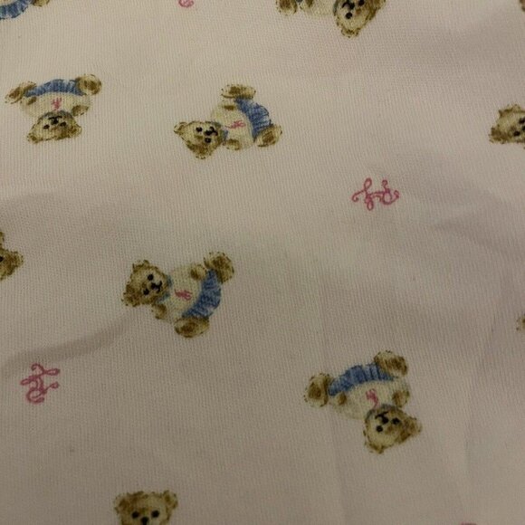 RALPH LAUREN Receiving Blanket White Trim Teddy Bears Pink 25”X32”​ - Picture 4 of 4